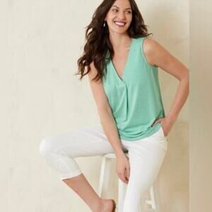 NWOT Women’s Tommy Bahama Kauai Pleated Tank Top in Cozumel Heather SZ S